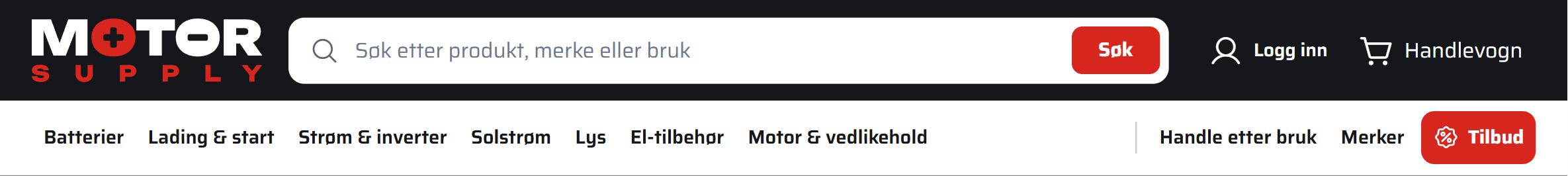 Pluss og minus i nettbutikkens header